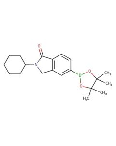 Astatech 2-CYCLOHEXYL-5-(4,4,5,5-TETRAMETHYL-1,3,2-DIOXABOROLAN-2-YL)-2,3-DIHYDRO-1H-ISOINDOL-1-ONE; 1G; Purity 95%; MDL-MFCD31561253